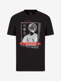Tricou Barbati Armani Exchange Negru, Slim Fit, Bumbac 100%, Logo Contrastant - Marimi S, M, L, XL