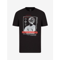 Tricou Armani Exchange slim fit negru