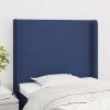 VidaXL Tăblie de pat cu aripioare, albastru, 103x16x118/128 cm, textil 3119296