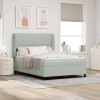VidaXL Pat cu arcuri cu saltea Gri deschis 140 x 190 cm Catifea 3340868