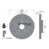 Set disc frana Honda Cr-V 2 (Rd) 09.01-07.07, Fata, 300X25mm, ventilat, TEXTAR