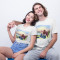Set tricouri personalizate cuplu &quot;Forever&quot; (Culoare: Alb, Marime tricou barbat:...