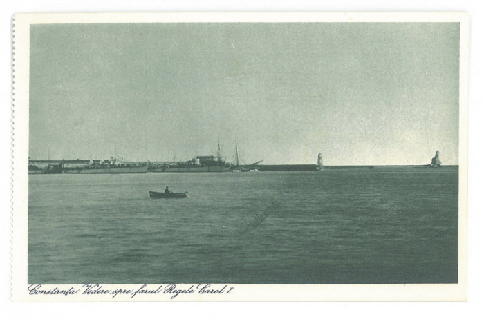 1307 - CONSTANTA, ship, Lighthouse, Romania - old postcard - unused
