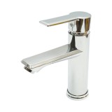 Baterie &icirc;nalta pentru lavoar baie, monocomanda, inox crom lucios