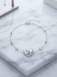 Cumpara ieftin Bratara din Argint 925 , zHeart Initial Z, , Lant cu Bilute, Cristale Solitaire E i Inima cu PavA , 17+3 cm, 3gr