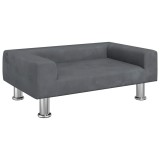 Cumpara ieftin Canapea pentru copii, gri inchis, 70x45x26,5 cm, catifea