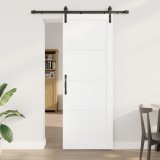Ușă glisantă vidaXL cu set de accesorii alb 78x211 cm din lemn masiv de pin
