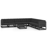 VidaXL Set mobilier grădină cu perne, 9 piese, lemn masiv de pin 3076893