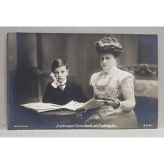 ARHIDUCESA MARIA JOSEFA CU ARHIDUCELE MAX , CARTE POSTALA ILUSTRATA , MONOCROMA, NECIRCULATA , PERIOADA PRIMULUI RAZBOI MONDIAL