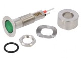 Lampă LED Verde 12V IP67 &Oslash;6,1mm