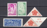 ROMANIA 1957 LP 434 LP 434 a AL VI-lea FESTIVAL MOSCOVA SERIE+ 1 LEU CU VINIETA STARE MNH