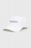 Cumpara ieftin Armani Exchange șapcă din bumbac culoarea alb, cu imprimeu