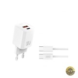 Incarcator Retea Cu Cablu USB-C XO Design L149 30W 3A 1 x USB-A - 1 x USB-C Alb