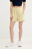 Adidas Originals pantaloni scurți Firebird femei, culoarea galben, cu imprimeu, high waist, JD0820