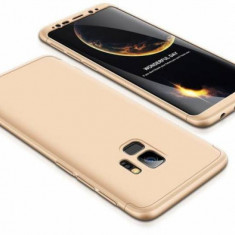 Husa Samsung Galaxy S9 FullBody MyStyle Gold acoperire 360 grade cu folie de protectie gratis