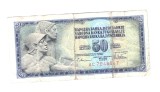 Bancnota Iugoslavia 50 dinari/dinara 12 august 1978, circulata, uzata