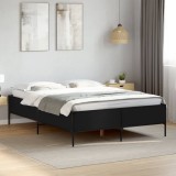 Cadru de pat, negru, 150x200 cm, lemn prelucrat și metal