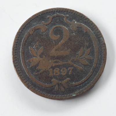 Austria 2 heller 1897 foto