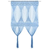 Cumpara ieftin Perdea macrame, albastru, 140 x 240 cm, bumbac