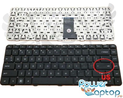 Tastatura HP Neagra Pavilion DM4 1030 layout US fara rama enter mic, Pavilion DM4 1040 layout US fara rama foto