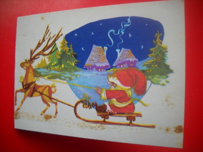 HOPCT 9078 MOS CRACIUN / -FELICITARE CRACIUN / AN NOU -2 FILE -CIRCULATA