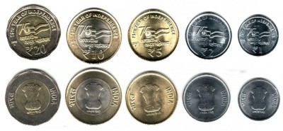 INDIA █ SET COMPLET COMEMORATIV █ 1+2+5+10+20Rp 2023 █ UNC PESTE2000_MONEDE_AICI foto