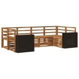 vidaXL Set canapea sectională 6 pcs natural Lemn Solid de Acacia 3384780