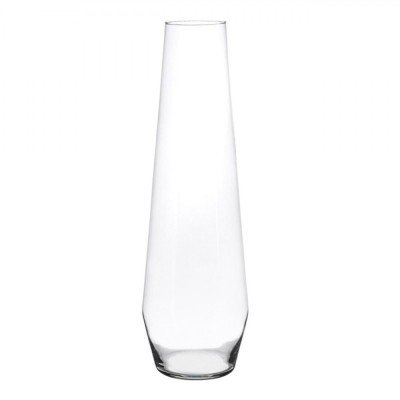 Vază Decorativă Din Sticlă, Conică, Transparent, 15x50cm foto