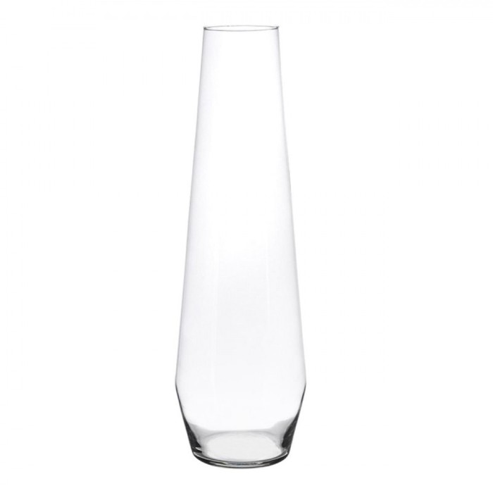 Vază Decorativă Din Sticlă, Conică, Transparent, 15x50cm