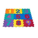 Covor puzzle pentru protectie pardoseala, model cu numere, 31x31X1cm, 9 bucati, Oem