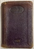 1929 Agendă interbelică romaneasca / liliput / 8,5 x 6 cm / a apartinut unui avocat Bucuresti, Str. M&acirc;ntuleasa Nr.31 / istorie papetarie cant aurit