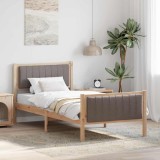 vidaXL Cadru de pat Maroniu și taupe 90 x 190 cm Lemn masiv de pin 878507