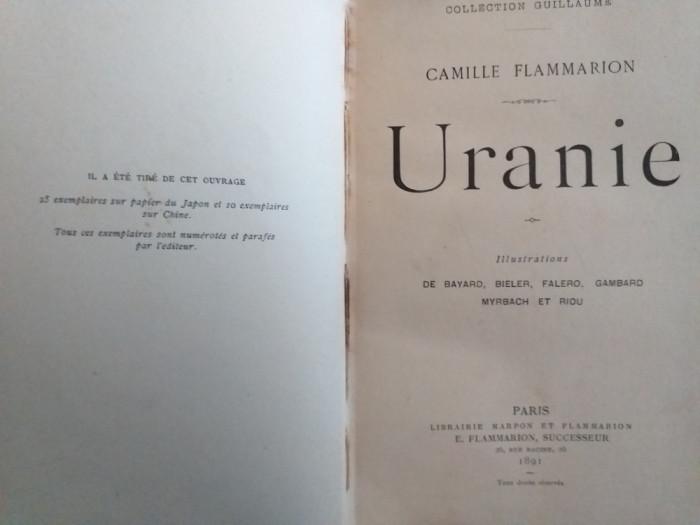 Urania, Flammarion, franceza 1891