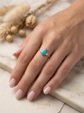 Cumpara ieftin Inel din Argint 925 Placat cu Aur Aurora Jewelry , Piatra Turcoaz Picatura