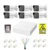 Kit supraveghere IP Hikvision 6 camere 2MP IR 30m PoE Lentila 2.8mm, NVR 8 canale 6MP PoE, accesorii montaj, HDD 1TB + Autocolant Rovision SafetyGuard
