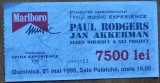 Bilet de intrare la spectacolul Fragil Music Experience, Paul Rodgers si Jan Akkerman, cu autograful lui Rodgers