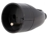 Conector alimentare AC 2P+PE 250V 16A negru