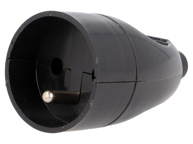 Conector alimentare AC 2P+PE 250V 16A negru