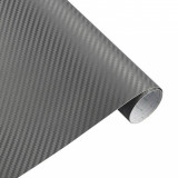 Rola Folie Carbon 3D Gri antracit, 10x1,5m, Tehnologie de Eliminare a Bulelor de Aer, Palmonix