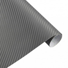 Folie Carbon 3D Gri ( Dark Grey ) Cu Tehnologie De Eliminare A Bulelor De Aer TCT-823
