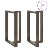 vidaXL Picioare de masă de bar &icirc;n formă de T, 2 buc., negru, 60x35x(90-91) cm, oțel