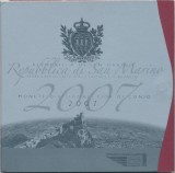 San Marino 2007 - set euro bancar de la 1 cent la 2 euro + monedă comemorativă din argint de 5 euro Anul European al Egalității &icirc;n Drepturi