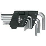 Set chei imbus TOPEX 1.5-10 mm, 9 piese, otel crom-vanadiu