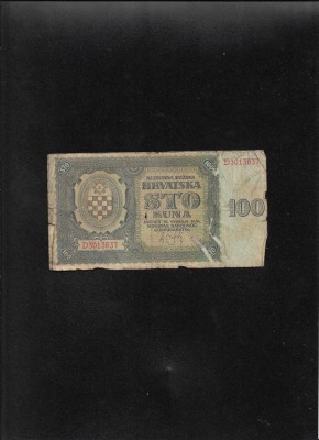 Croatia 100 kuna 1941 seria3013637 uzata foto