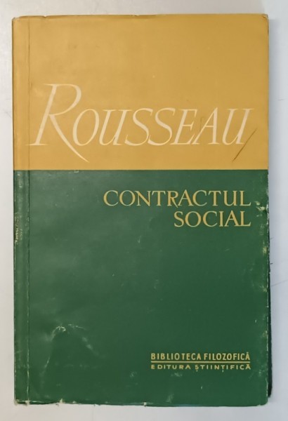 CONTRACTUL SOCIAL-ROUSSEAU 1957