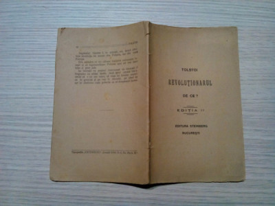 TOLSTOI Revolutionarul - DE CE ? - Editura Steinberg, 32 p. foto