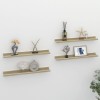Set 4 rafturi perete Gossi, 60x9x3 cm, MDF, alb &amp; stejar Sonoma - Design modern, decorative, depozitare