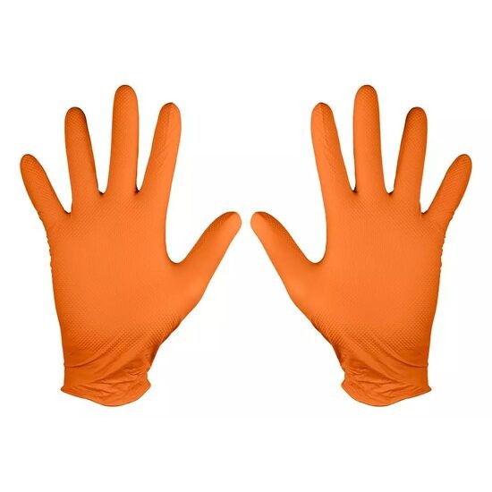 Manusi nitril, unica folosinta, portocaliu, set 50 buc, marimea L, NEO GartenVIP DiyLine