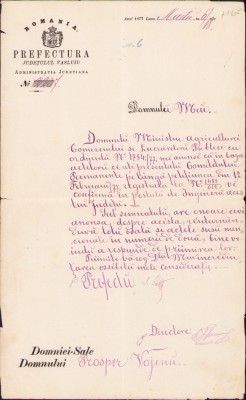 HST A2042 Confirmare &amp;icirc;n funcția de inginer al județului Vaslui 1877 foto