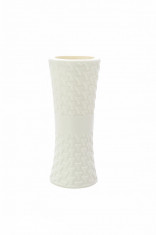 Vaza decorativa cu insertii, plastic, alb, 23 x 9 cm foto